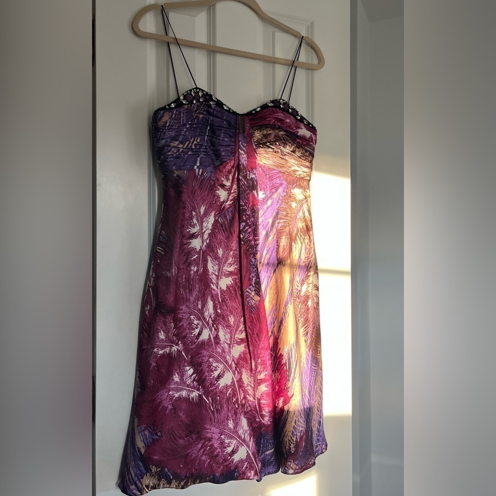 BADGLEY Mischka Vintage 100% Silk Cocktail Dress